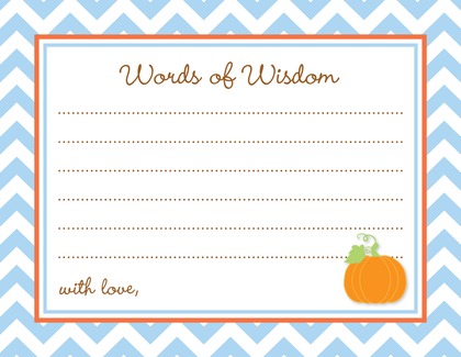 Little Pumpkin Rustic Border Advice Cards