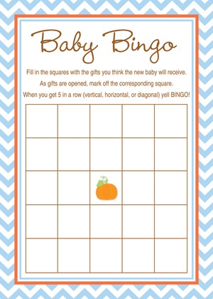Little Pumpkin Pink Chevron Border Baby Bingo