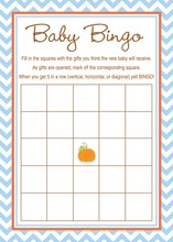 Little Pumpkin Blue Chevron Border Baby Bingo