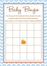 Yellow Chevron Elephant Baby Shower Bingo Game