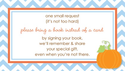 Little Pumpkin Blue Chevron Border Advice Cards