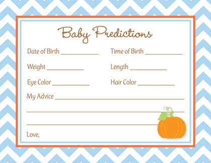 Little Pumpkin Pink Chevron Border Baby Predictions
