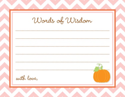 Little Pumpkin Rustic Border Advice Cards