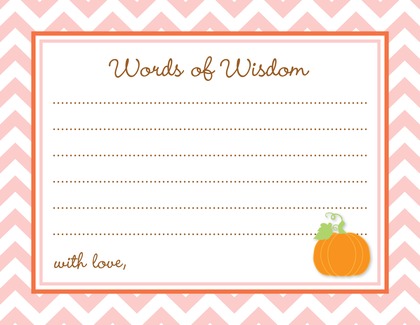 Little Pumpkin Blue Chevron Border Advice Cards