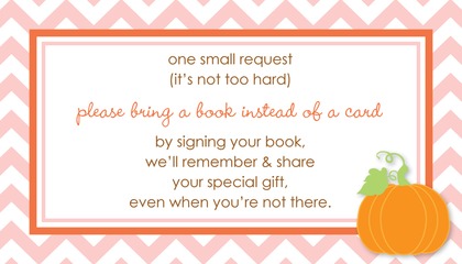 Little Pumpkin Pink Chevron Border Advice Cards