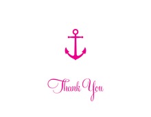 Simple Magenta Anchor Nautical Thank You Cards