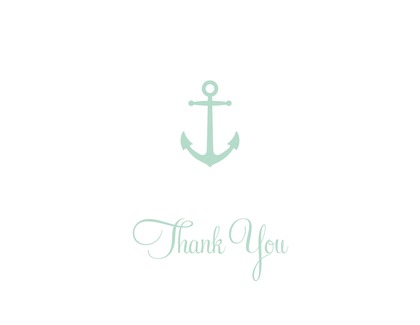 Simple Magenta Anchor Nautical Thank You Cards