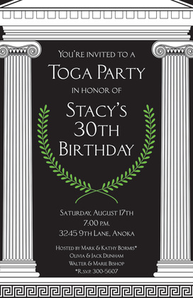 Hot Pink Toga Celebration Invitations