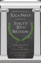 Mega Toga Chalkboard Pillars Invitation