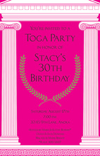 Hot Pink Toga Celebration Invitations