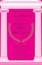 Fancy Hot Pink Party Border Party Invitations