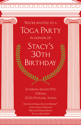 Mega Toga Black Greek Invitations