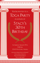 Red Mega Toga Greek Inspired Invitations