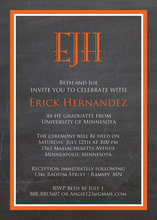 Autumn Orange Border Chalkboard Invitations