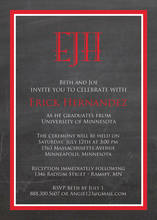 Antique Red Border Formal Invitations