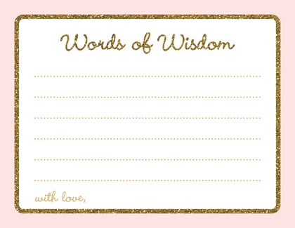 Gold Glitter Graphic Border Pink Bring A Book Card