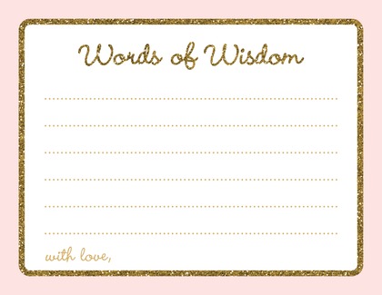 Gold Glitter Graphic Border Pink Bring A Book Card