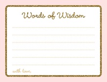 Gold Glitter Graphic Border Pink Advice Cards