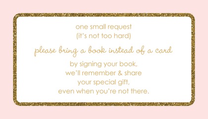 Gold Glitter Graphic Border Bring A Book Card