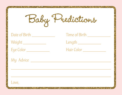 Gold Glitter Graphic Border Pink Baby Bingo