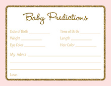 Deep Pink Adorable Hoot Baby Prediction Cards