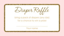 Pink Watercolor Wash Baby Raffle Cards