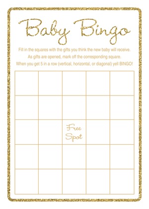 Gold Glitter Graphic Border Baby Predictions