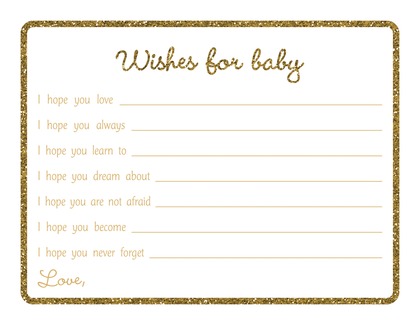 Gold Glitter Graphic Border Baby Predictions