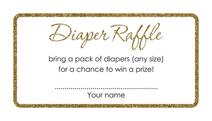 Gold Glitter Graphic Border Baby Bingo Cards