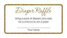 Playful Script Kraft Diaper Raffle Cards