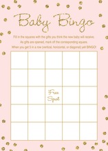 Gold Glitter Graphic Dots Pink Baby Bingo