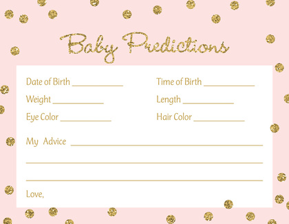 Gold Glitter Graphic Dots Mint Baby Predictions