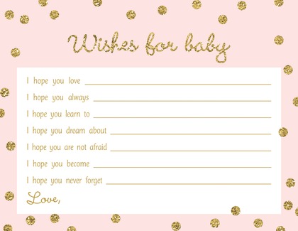 Gold Glitter Graphic Dots Baby Wishes