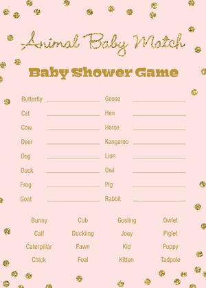 Gold Glitter Graphic Dots Pink Baby Predictions