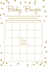 Gold Glitter Graphic Dots Baby Shower Bingo Game