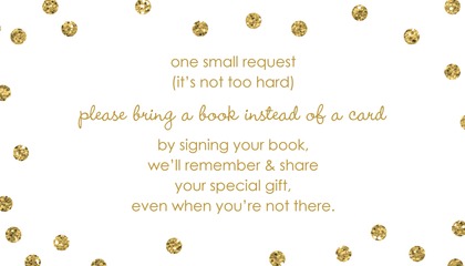 Faux Gold Glitter Dots Baby Bucket List Cards