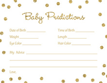 Gold Glitter Graphic Mint Dots Baby Predictions