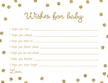 Gold Glitter Graphic Dots Baby Wishes