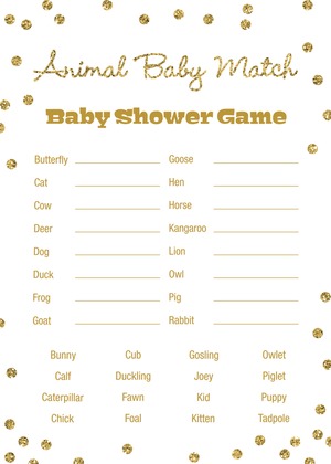 Gold Glitter Graphic Dots Baby Predictions