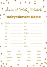 Gold Glitter Graphic Dots Baby Animal Name Game