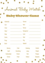 Gold Glitter Graphic Dots Baby Animal Name Game