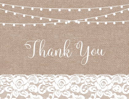Lace Trimmed Wood Thank You Cards