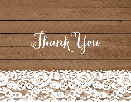 Lace Trimmed Burlap Thank You Cards
