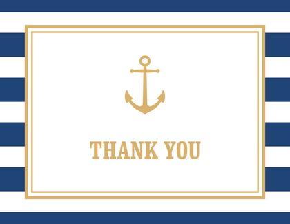 Navy Stripes Anchor Gold Baby Shower Bingo Game