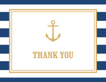 Simple Gold Anchor Nautical Thank You Cards