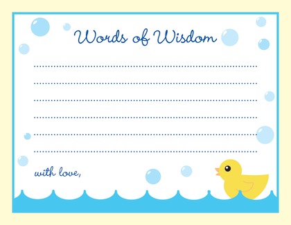 Yellow Duck Blue Border Baby Wishes