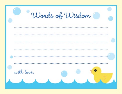 Duck Blue Bubbles Baby Shower Invitations