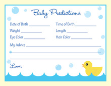 Baby Blue Bow Tie Baby Prediction Cards