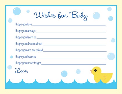 Yellow Duck Blue Border Advice Cards