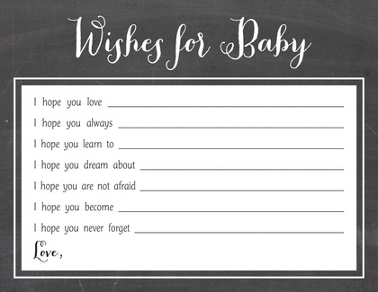 Whimsical Script Chalkboard Diaper Raffle Cards